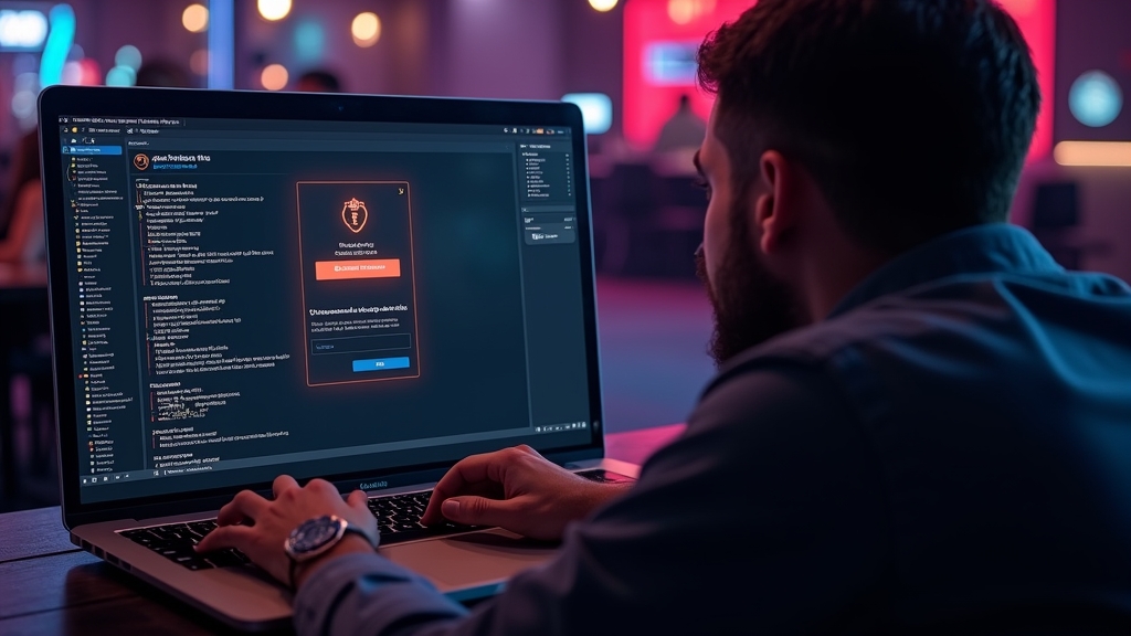 Player troubleshooting a casino login error on a laptop
