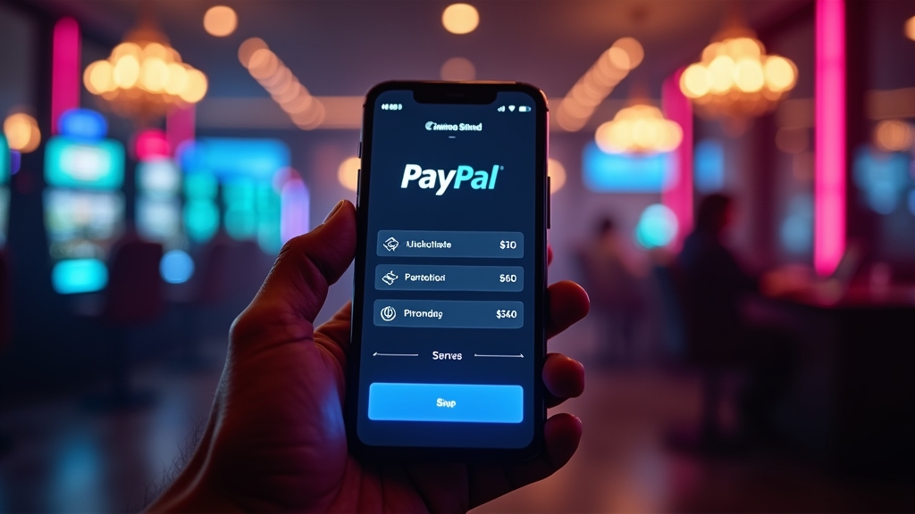 Person using a smartphone to view casino PayPal and withdrawal options